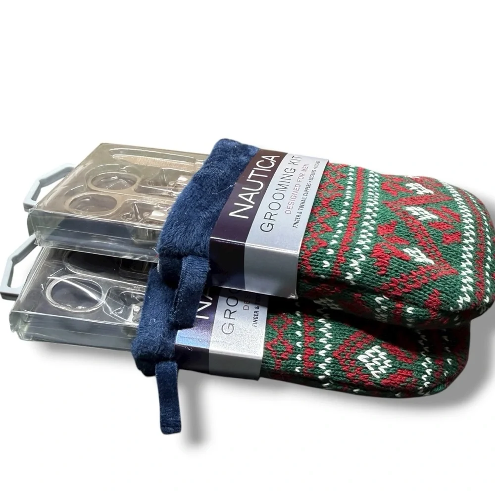 2 Pk NAUTICA Nail Care Grooming Kit for Men – 4 pc Set‎ in a Christmas Stocking